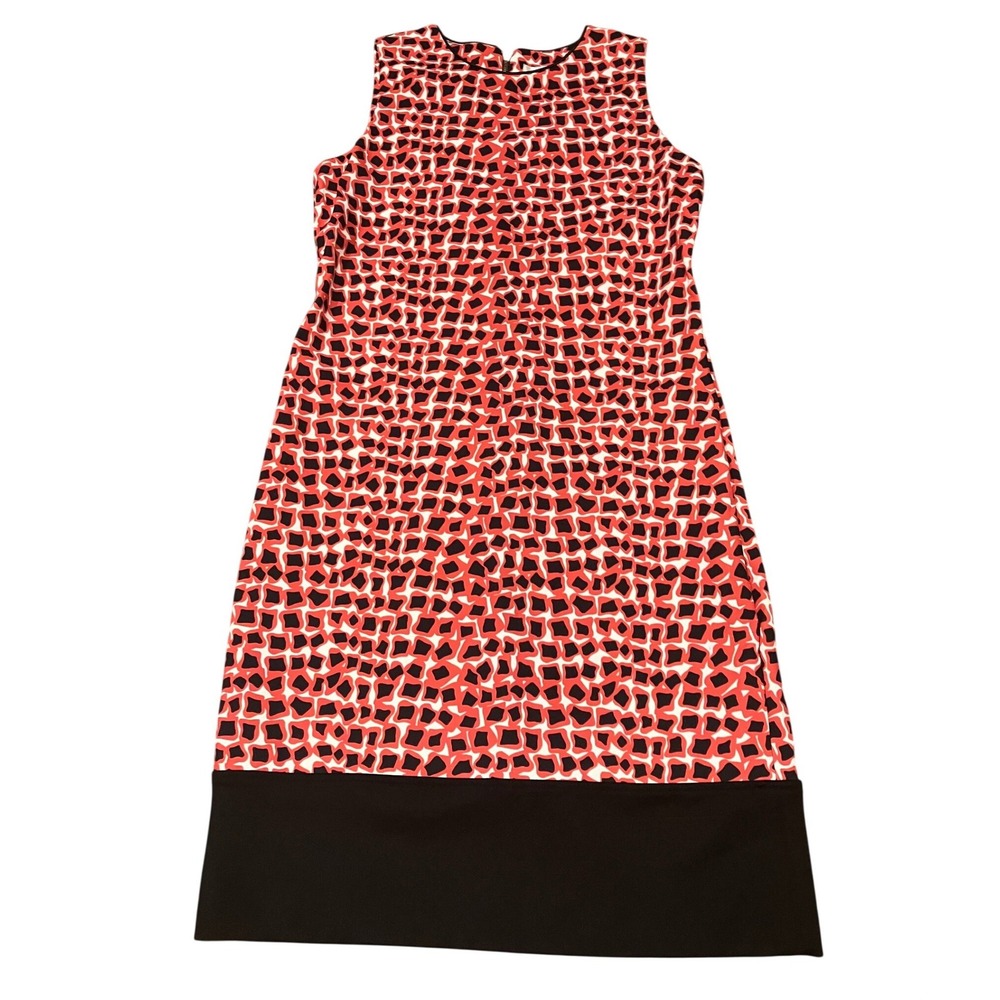 Sara Campbell Boston Red Black Geometric Print Shift Dress SC114-142 Mens Medium